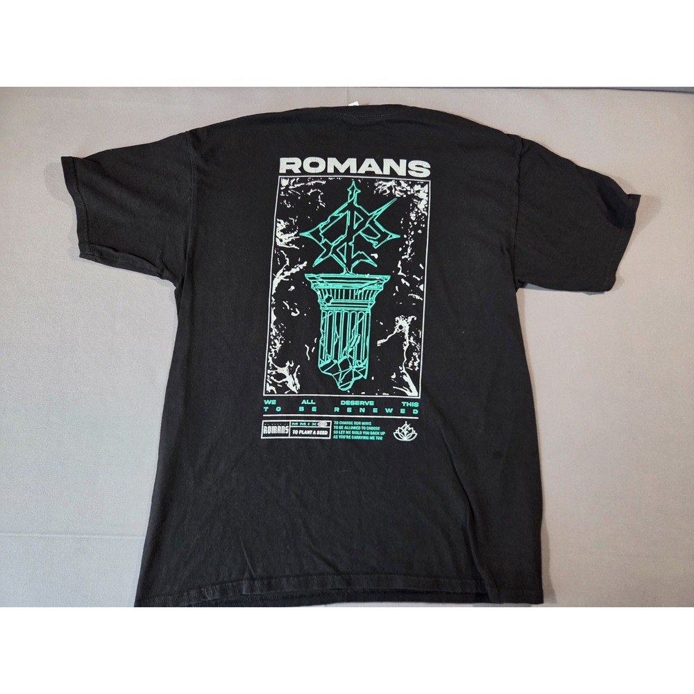 Alstyle Romans Shirt Mens Large Black Band Album Cover Art Rock Alternative Y2K